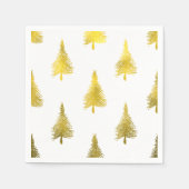 Weihnachtsbäume Imitate Goldene Foil Urlaubsmuster Serviette (Vorderseite)