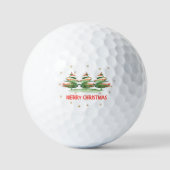 Weihnachtsbäume in Aquarellen - Frohe Weihnachten Golfball (Vorderseite)