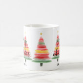 Weihnachtsbäume in Aquarellen Kaffeetasse (Mittel)