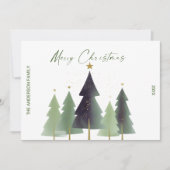 Weihnachtsbäume in Aquarellen Minimalistisch Moder Einladung (Vorderseite)