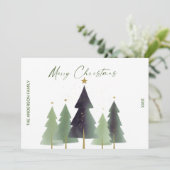 Weihnachtsbäume in Aquarellen Minimalistisch Moder Einladung (Stehend Vorderseite)