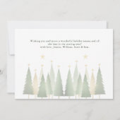 Weihnachtsbäume in Aquarellen Minimalistisch Moder Einladung (Rückseite)