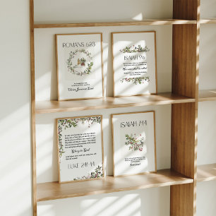 Weihnachtsbäume in Aquarellen Set von 4 Wandkunst