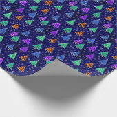 Weihnachtsbäume in Aquarellen: Waldmuster. Geschenkpapier (Ecke)