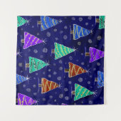 Weihnachtsbäume in Aquarellen: Waldmuster. Wandteppich (Vorderseite (Horizontal))