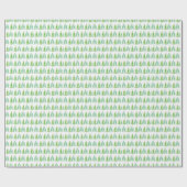 Weihnachtsbäume in Aquarelltönen Grün Weiß Geschenkpapier (Flach)