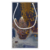 Weihnachtsbäume in der Nacht Kleine Geschenktüte (Rückseite)