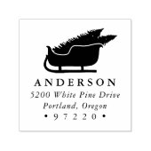 Weihnachtsbäume in der Rücksendeadresse Sleigh Permastempel (Design)