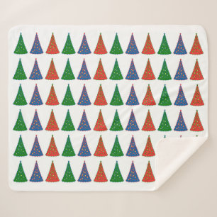 Weihnachtsbäume in drei Farben Sherpadecke