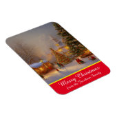 Weihnachtsbäume in einem malerischen Dorf mit Schn Magnet (Rechte Seite)