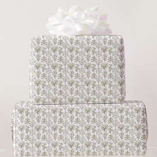 Weihnachtsbäume in Gold Kleinformat Wrapping Paper Geschenkpapier