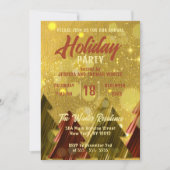 Weihnachtsbäume in Red Gold Einladung (Vorderseite)