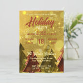 Weihnachtsbäume in Red Gold Einladung (Stehend Vorderseite)