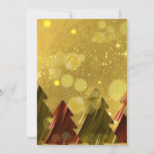 Weihnachtsbäume in Red Gold Einladung (Rückseite)