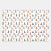 Weihnachtsbäume in Rosa, Grün und Orange Geschenkpapier Set (Vorderseite 3)