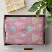 Weihnachtsbäume in Rosa Seidenpapier (Geschenk)