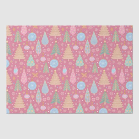 Weihnachtsbäume in Rosa Seidenpapier (Vorderseite)