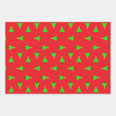 Weihnachtsbäume in Rot Geschenkpapier Set (Vorderseite 3)