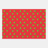 Weihnachtsbäume in Rot Geschenkpapier Set (Vorderseite)