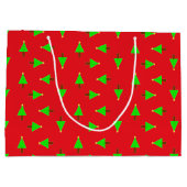 Weihnachtsbäume in Rot Große Geschenktüte (Rückseite)