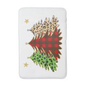 Weihnachtsbäume in Rot-, Grün- und Gold-Tierdrucke Badematte (Vorderseite Vertikal)