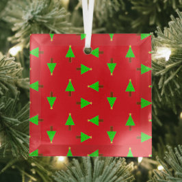 Weihnachtsbäume in Rot Ornament Aus Glas