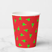 Weihnachtsbäume in Rot Pappbecher (Vorderseite)