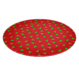 Weihnachtsbäume in Rot Schneidebrett
