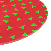 Weihnachtsbäume in Rot Schneidebrett (Ecke)