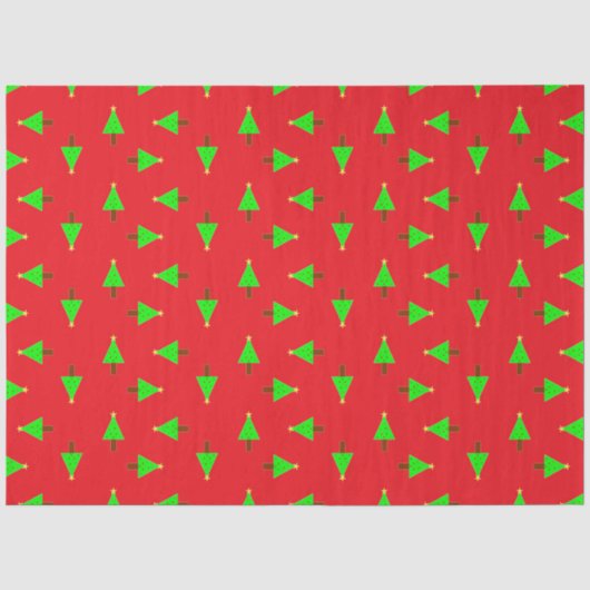 Weihnachtsbäume in Rot Seidenpapier (Vorderseite)