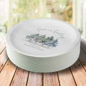 Weihnachtsbaume in Wasserfarbe der Jahreszeit Pappteller