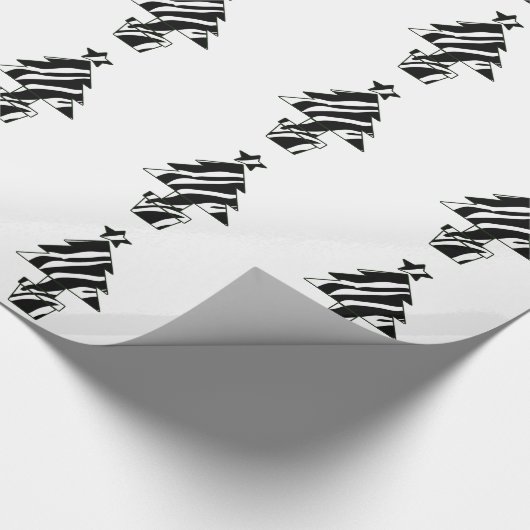 Weihnachtsbäume in Zebra Print Wrapping Paper Geschenkpapier (Ecke)