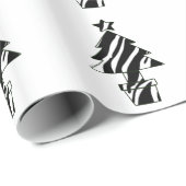 Weihnachtsbäume in Zebra Print Wrapping Paper Geschenkpapier (Rolleneckpunkt)