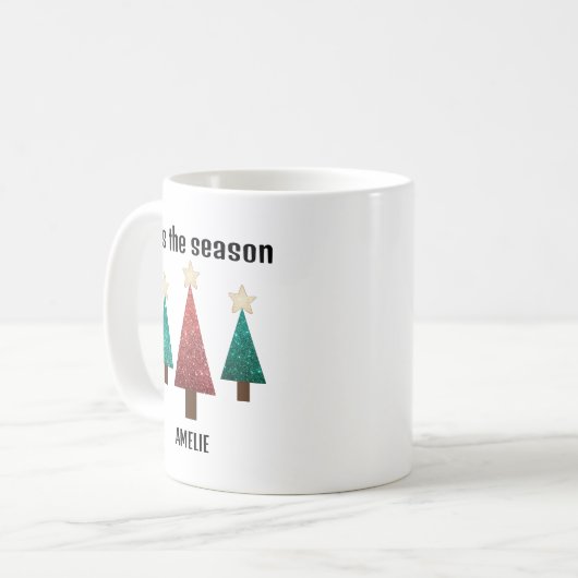 Weihnachtsbäume Kaffeetasse (Vorderseite Links)