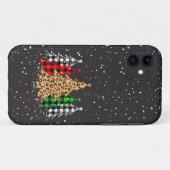 Weihnachtsbäume Kariert & Leopard Print Snowflakes Case-Mate iPhone Hülle (Rückseite (Horizontal))