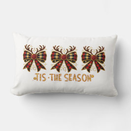 Weihnachtsbäume Karierte Bows Rot Lendenkissen