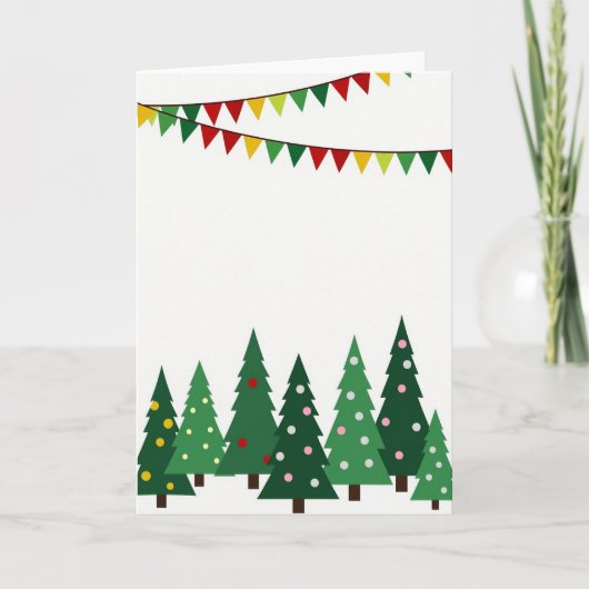 Weihnachtsbäume Karte Festlich (Vorderseite)
