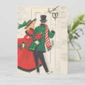 Weihnachtsbäume klopfen an Tür Feiertagskarte (Stehend Vorderseite)