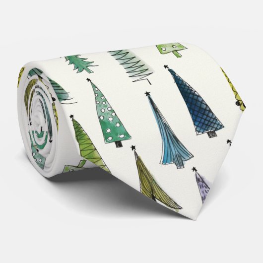 Weihnachtsbäume Krawatte (Gerollt)