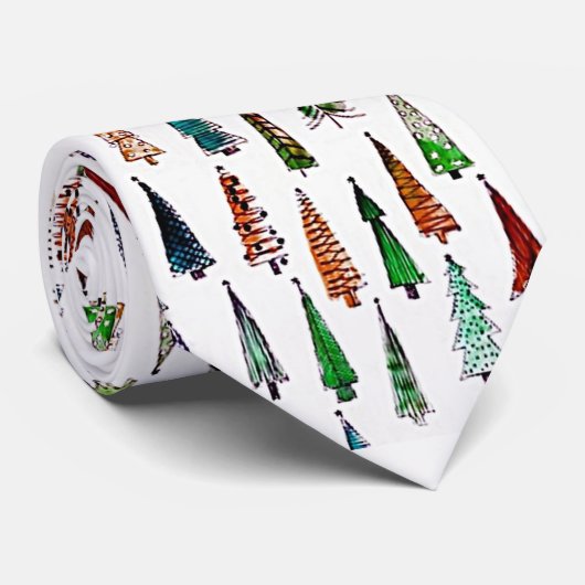 Weihnachtsbäume Krawatte (Gerollt)