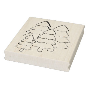 Weihnachtsbäume - Kunst-Briefmarke Gummistempel