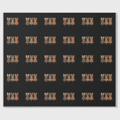 Weihnachtsbäume Leopard Kariert Bogen Xmas Ferien Geschenkpapier (Flach)
