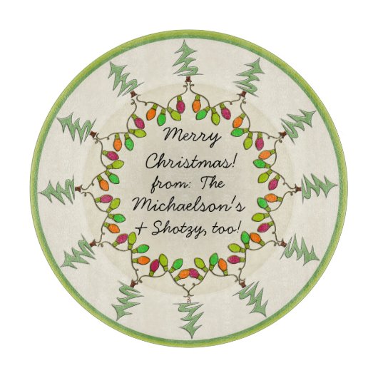 Weihnachtsbäume & Lichter Charcuterie Board Schneidebrett (Vorderseite)