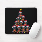 Weihnachtsbäume Lichter Männer Frauen Santa Dackel Mousepad (Mit Mouse)