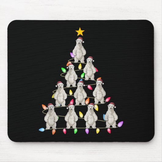 Weihnachtsbäume Lichter Männer Santa Lar Bear Xma Mousepad (Vorne)