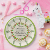 Weihnachtsbäume & Lichter (Personalisierte Geschen Pappteller (Party)