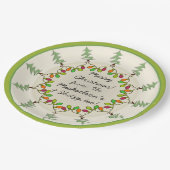 Weihnachtsbäume & Lichter (Personalisierte Geschen Pappteller (Schrägansicht)