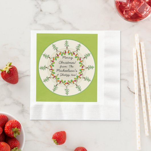 Weihnachtsbäume & Lichter (Personalisierte Geschen Serviette (Beispiel)