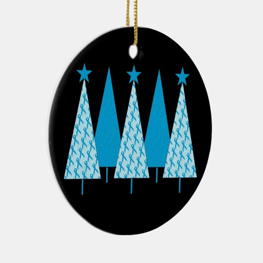 Weihnachtsbäume - Light Blue Ribbon Keramik Ornament (Rechts)