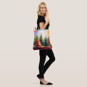 Weihnachtsbäume Malerei Landschaft Tasche (Am Model)